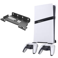 Genérico - Soporte De Pared Vertical Con 2 Soportes De Mando Para Playstation 5 Pro/Slim - Base De Soporte De Almacenamiento-Negro