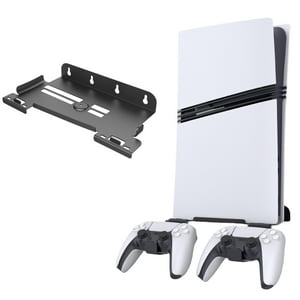Genérico - Soporte De Pared Vertical Con 2 Soportes De Mando Para Playstation 5 Pro/Slim - Base De Soporte De Almacenamiento-Negro