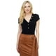 thumbnail image 4 of Saronite Body de Punto Acanalado con Cuello en V y Botones Basics, Negro (para Mujer), 4 of 5