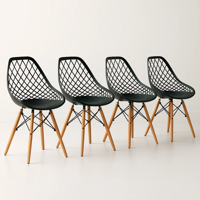 Klik Muebles - Pack De 4 Sillas Eames Enrejada Mesh - Negra