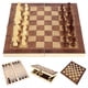 thumbnail image 1 of Juego de ajedrez de madera con almacenamiento plegable, juego 3 en 1, 1 of 7