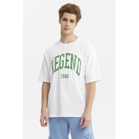 Fashionspark - Polera Hombre Oversize Estampada Blanco