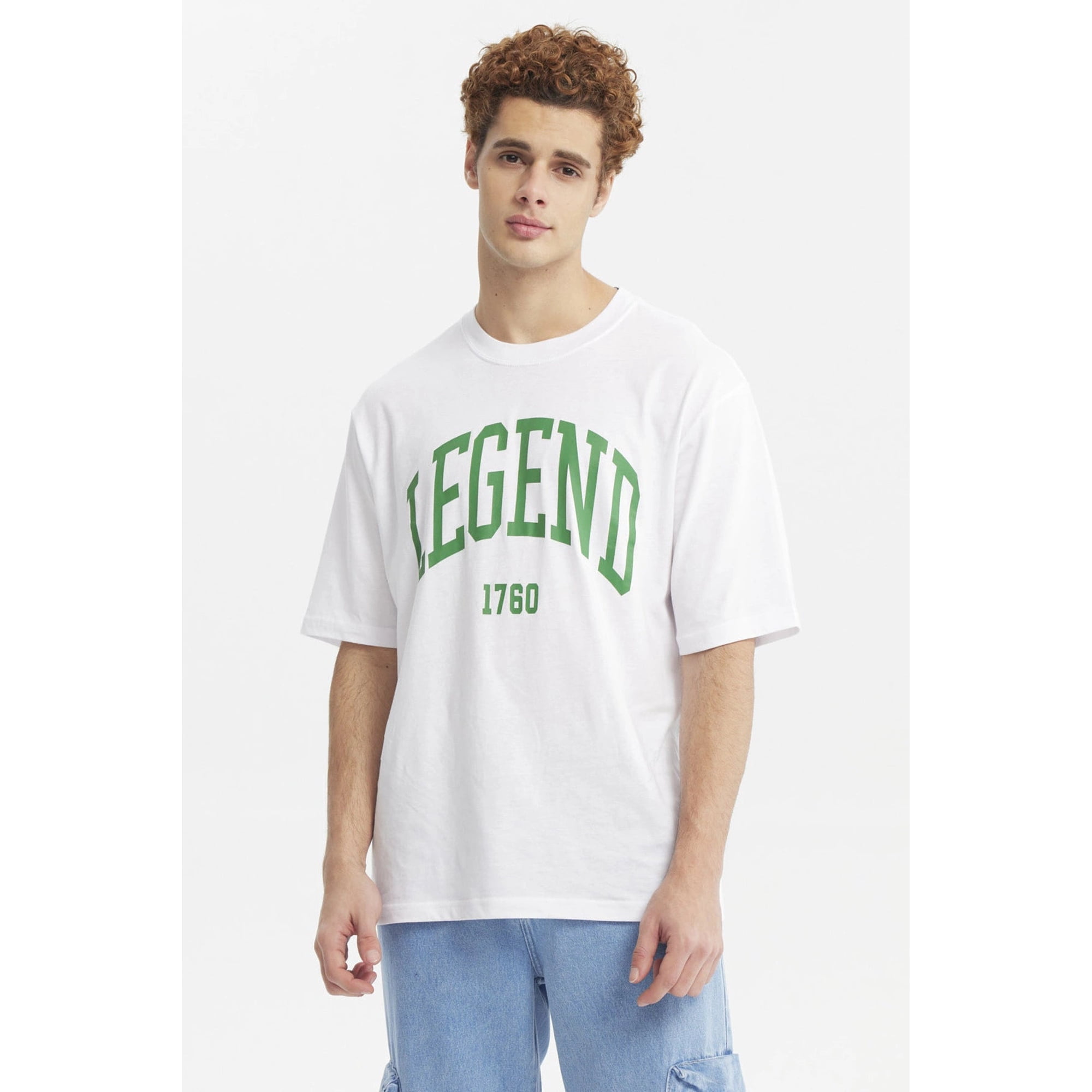 Fashionspark - Polera Hombre Oversize Estampada Blanco