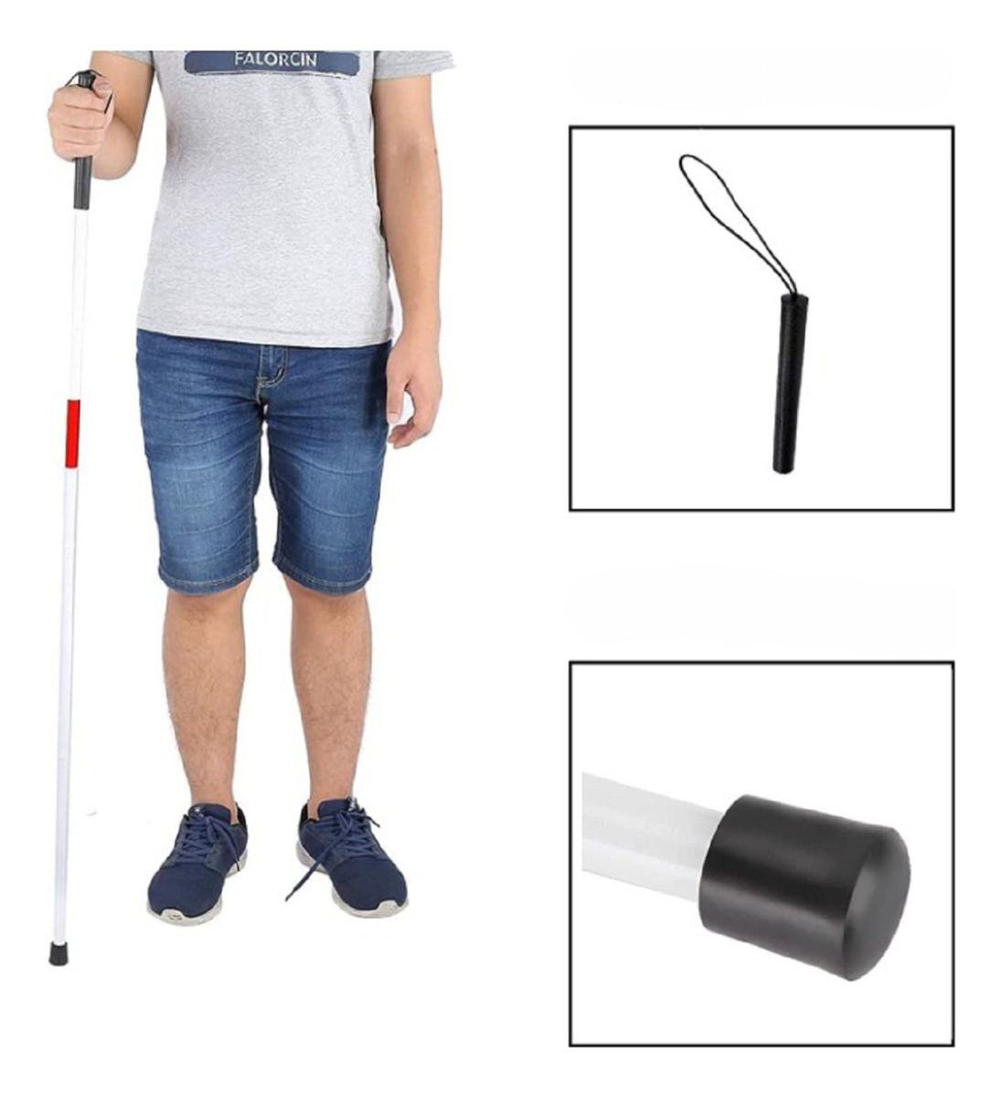 Genérico - Baston Guiador Plegable Personas Discapacidad Visual Lau