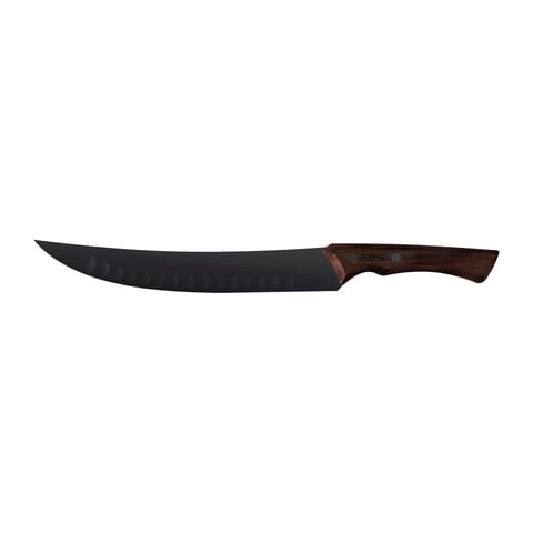 Tramontina - Cuchillo Para Carne Churrasco Black Con Lámina De Acero Inoxidable Oscurecido Y Mango De Madera 10