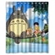 thumbnail image 1 of Cortina de ducha para baño con ganchos, diseño de mi vecino Totoro y niños, tamaño 60 x 72 pulgadas, 1 of 3