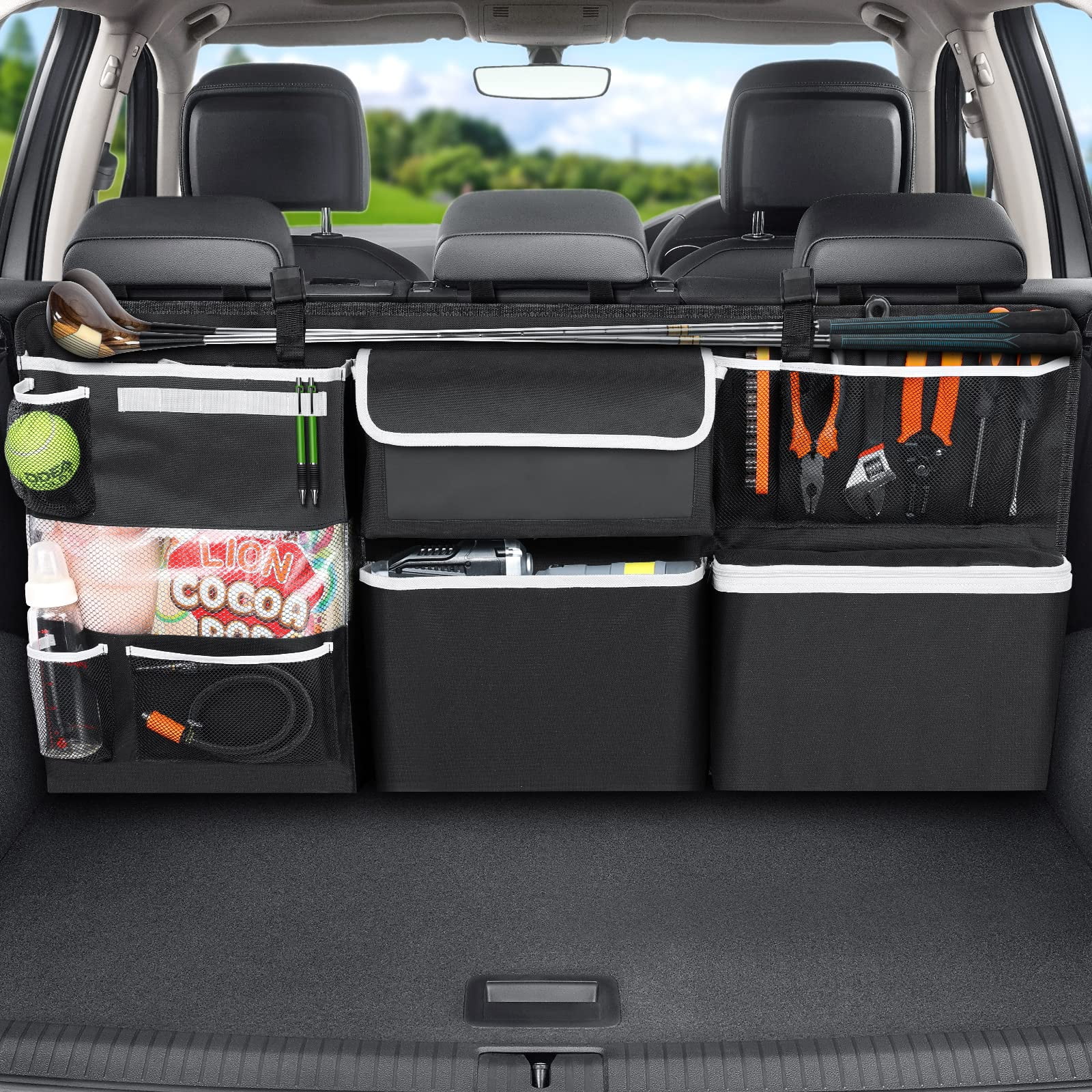 Organizador De Almacenamiento De Coche Oasser, Nueva Versión, Con 10 Bolsas