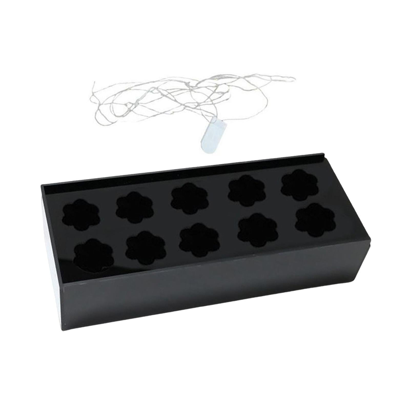 Magideal - Jarrón Acrílico Para Centros De Mesa, Jarrones Rectangulares Modernos Para Decoración De Bodas, Centros De Mesa Decorativos Para El Hogar, La Cocina, El Comedor, Las Mesas. 10 Hoyos