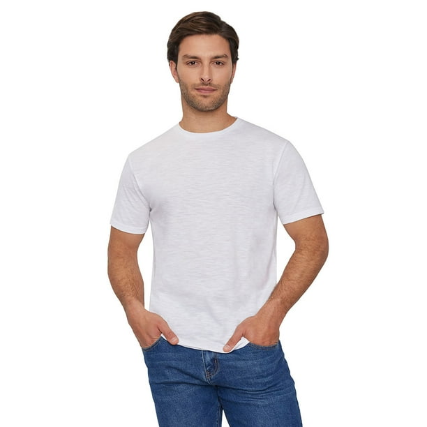Polera Hombre Blanco Slub Corona