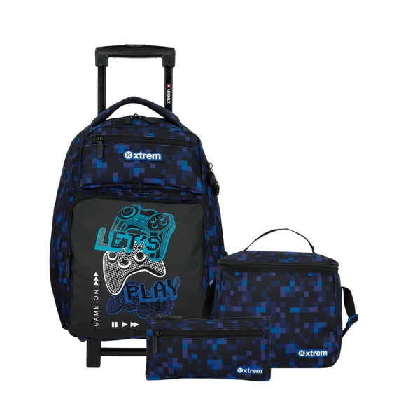 Pack Mochila con ruedas Xtrem Run 6XT Pixels Azul