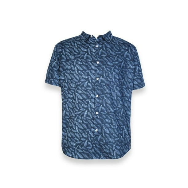 Camisa Manga Corta Hojas Azul Xl | Lider