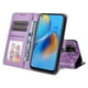 thumbnail image 3 of Funda tipo cartera FOXDOCK para OPPO A74 4G , diseño girasol en relieve, cuero PU, cierre magnético, soporte y tarjetero, 3 of 5