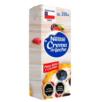 Crema De Leche Para Batir Y Cocinar Caja 200 Ml Nestlé