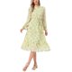 thumbnail image 2 of INSPIRE CHIC Vestido de Mujer Floral Cuello Simulado Volante Manga Larga Chifón Flowy Vestidos Midi Línea A Amarillo S, 2 of 6