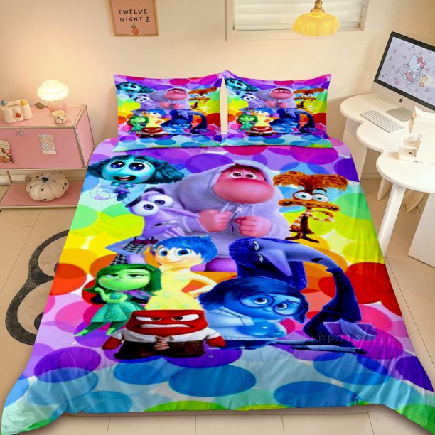 Duvet Cover Bedding Set Kids Inside Out Cute Cartoon Print Cartoon Queen King Size Home Decor for Children GiftBed Sheets