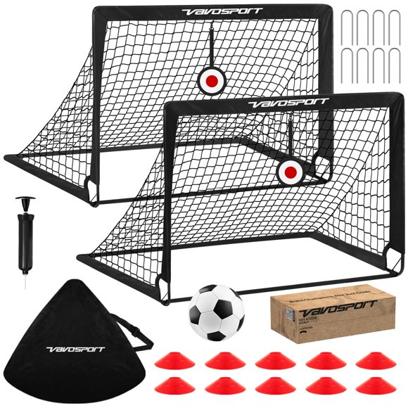 Porterías de fútbol VAVOSPORT 122x91 cm, juego de 2 plegables