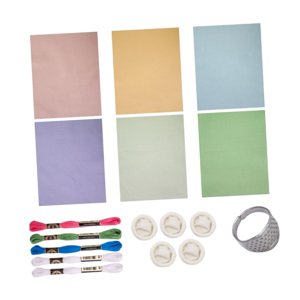 Bothyi - Kit De Plantillas Sashiko, Hilos, Plantilla Soluble En Agua Para Manualidades, Posavasos, Camisetas C