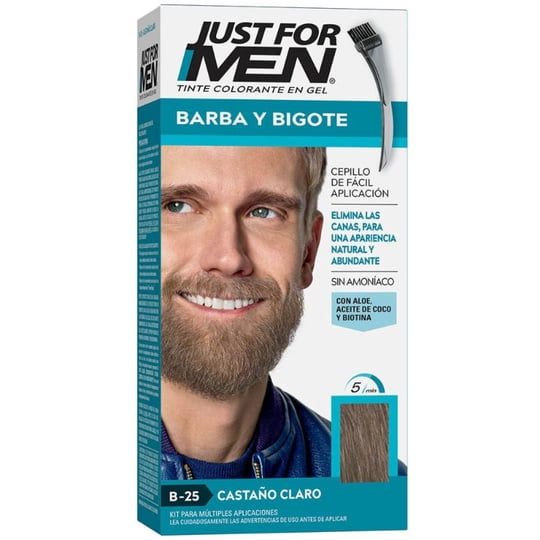 Tintura Just For Men De Barba Y Bigote En Gel Castaño Claro Caja