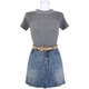 thumbnail image 5 of Cinturones de moda para mujer de cuero PU delgado con hebilla dorada para jeans, pantalones, camisas, color tostado, talla única, 5 of 6