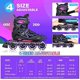 thumbnail image 5 of Patines en línea 2PM SPORTS Vinal para niñas con ruedas iluminadas, color violeta, 5 of 7