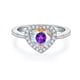 thumbnail image 1 of Anillos de Moissanita Azul/morado/rosa de 2 Uds para Mujer Color D Claridad VVS1 Anillos de Compromiso de Diamante de Plata Esterlina S925 Anillos de Boda de Moissanita con Corazón con Certificado, 1 of 9