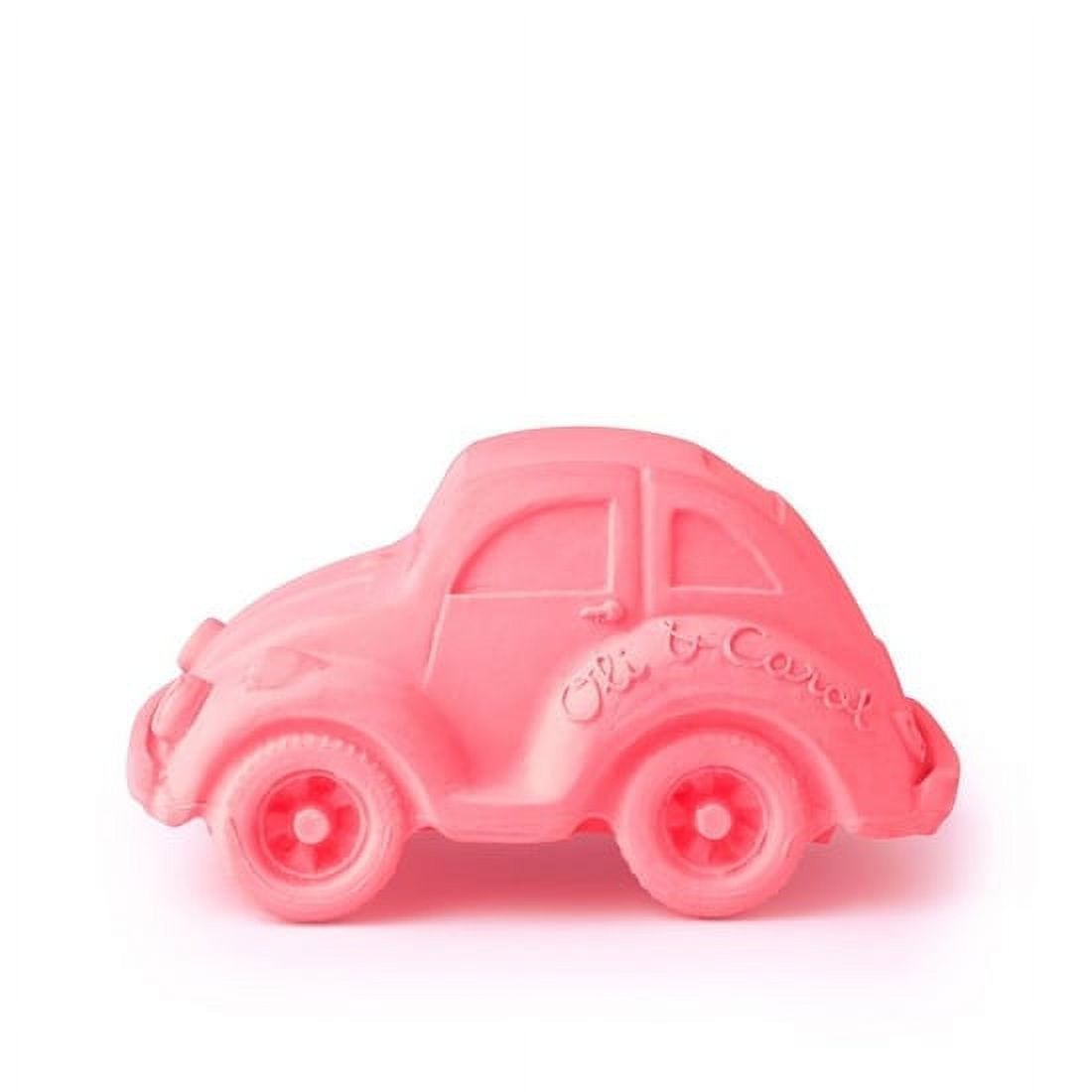 Oli & Carol - Juguete Mordedor, Diseño Auto Escarabajo, Color Rosado
