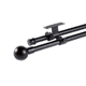 thumbnail image 1 of Set Doble De Barras Para Cortina Extensible 75-110 Cm De Metal Diámetro 16/19 Mm Soporte De Techo Terminal Bola Color Negro, 1 of 5