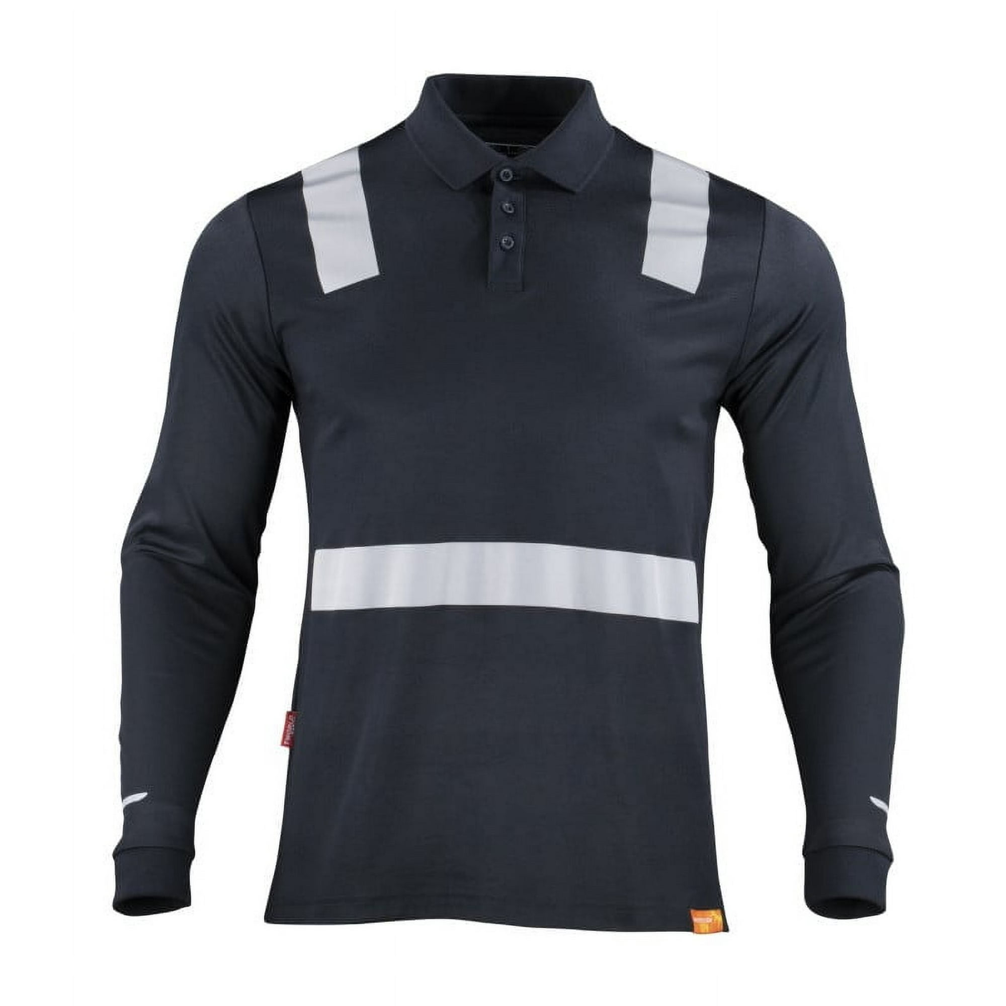 T-world - Polera Polo Hibrida Cinta Reflectante Manga Larga Azul