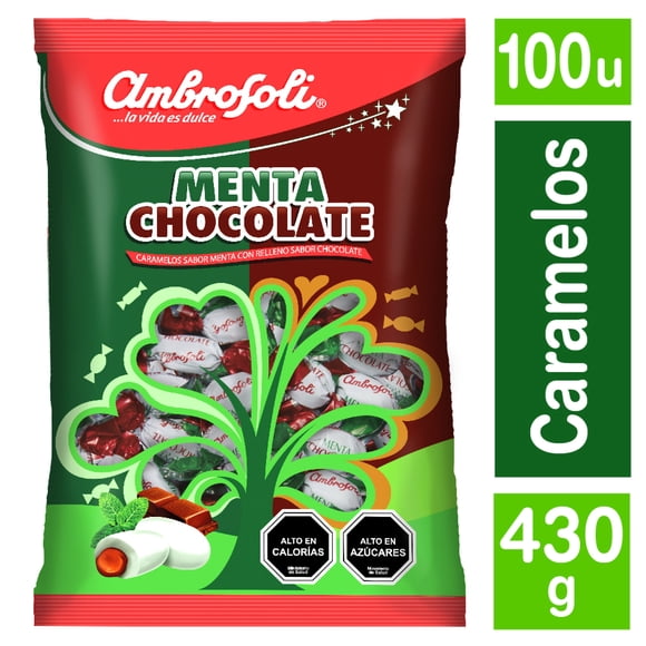 Caramelos Menta Rellenos Con Chocolate, 430 g