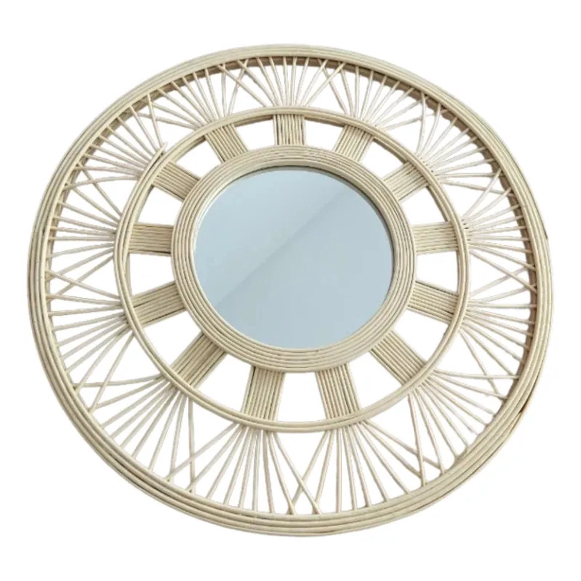 Genérico - Espejo Pared Sol Decorativo Circular Estilo Mimbre Jhn