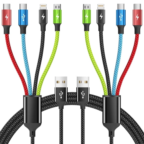 4 in 1 Multi Charging Cable, 2 Pack 5FT Charging Cords for M