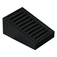 Magideal - Bandeja De Exhibición De Anillos De Material Cuero Organizador De Exhibición De Joyería Bandeja De Almacenamiento De Joyería Almacenamiento 7 Ranuras P , Negro