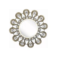 Genérico - Set Reloj De Pared 25Cm Decorativo Silencioso + 2 Espejos Dorado Y Blanco