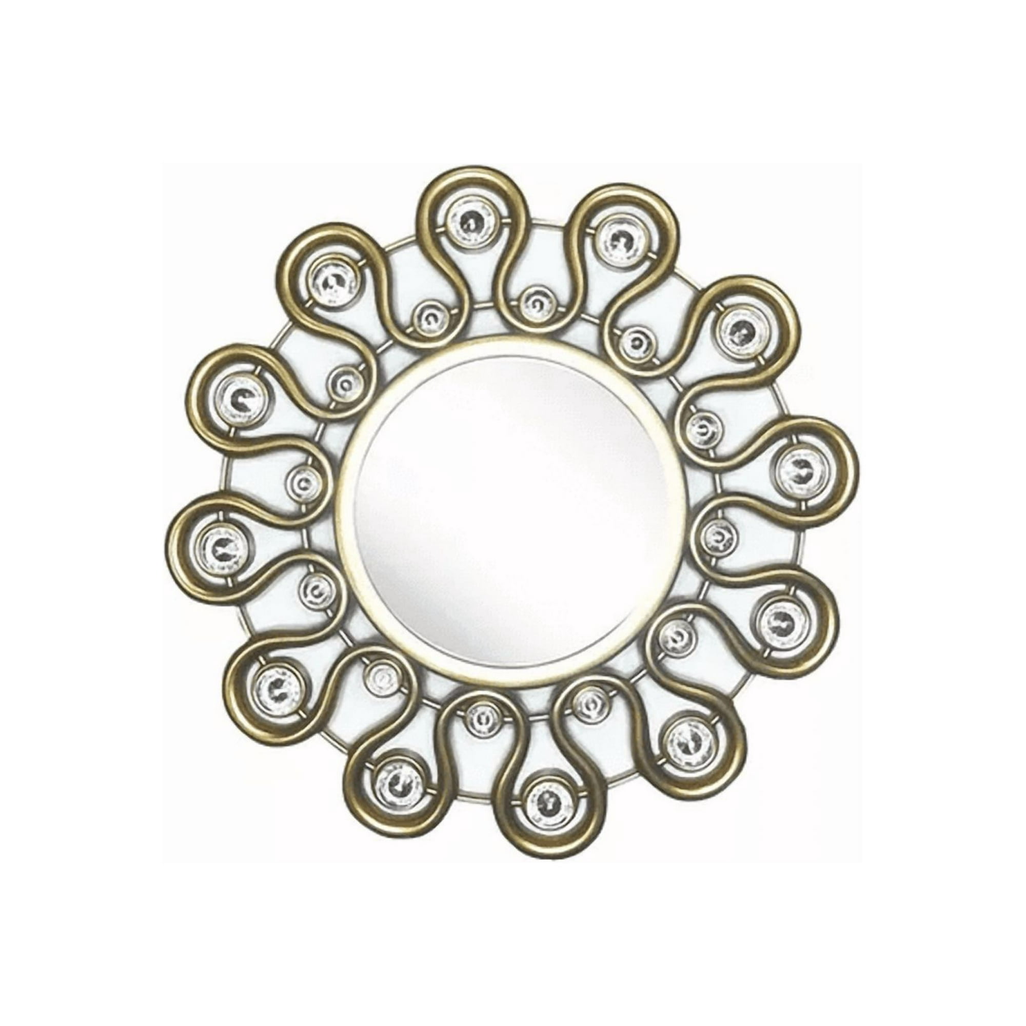 Genérico - Set Reloj De Pared 25cm Decorativo Silencioso + 2 Espejos Dorado Y Blanco