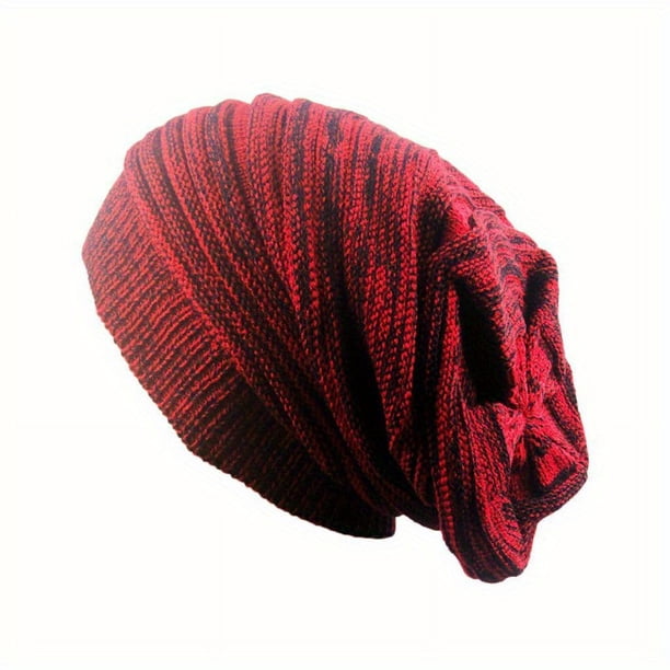 Striped Knitted Elastic Beanie Soft Loose Skull Cap Breathable Head Scarf Turban Chemo Hats For Women