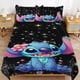 thumbnail image 2 of 3 Pieces Cartoon Stitch Bedding Comforter Set Full with 2 Pillowcases for Kids Teens Girls Women Microfiber Easy Wash Light Breathable Cozy White Base Bed Sheets, 2 of 5
