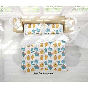 Milsleep - 3D Cartoon Animal Monsters Pattern Quilt Cover Set Bedding Set Duvet Cover