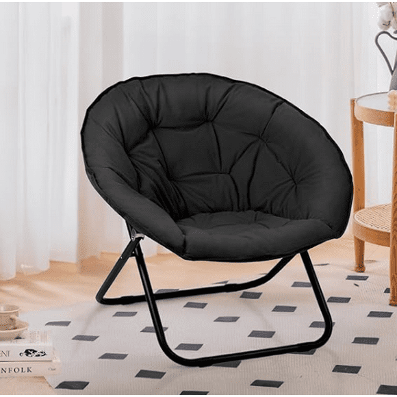 Silla Redonda Plegable Negra