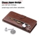 thumbnail image 3 of Funda tipo cartera para Samsung Galaxy S26 Plus con bolsillo con cremallera y ranuras para tarjetas – Función de soporte Marrón, 3 of 5