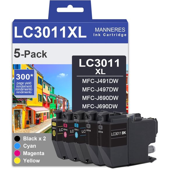 Cartuchos de tinta MANNERES LC3011XL paquete de 5 (negro/cian/magenta/amarillo)