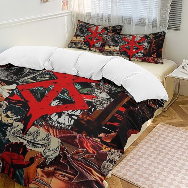 Berserk Anime Home Bed 3-piece Set Classic Japanese Anime Polyester Wash Student Dormitory Set