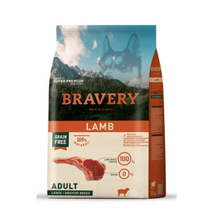 Bravery - Alimento Super Premium Para Perros Adultos Razas Medianas Y Grandes Sabor Cordero 12 Kg