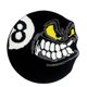 thumbnail image 1 of Alfombra HYPEECE redonda de 61 cm, bola 8 negra, pelo suave, 1 of 9