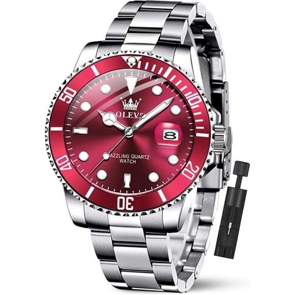 Reloj OLEVS para Hombre de Acero, 41 mm, Cuarzo y Calendario
