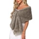 thumbnail image 4 of INSPIRE CHIC Chal de Piel Sintética para Mujer para Boda Novia Capa de Invierno Estola Fiesta de Noche Envoltura de Dama de Honor XL Gris, 4 of 6