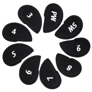 Magideal - 9 Piezas De Fundas De Cabeza De Hierro Para Palos De Golf Protector De Hierro De Golf Golfista Portátil 3,4,5,6,7,8,9,S,P Cubiertas De Cabeza De Hierr