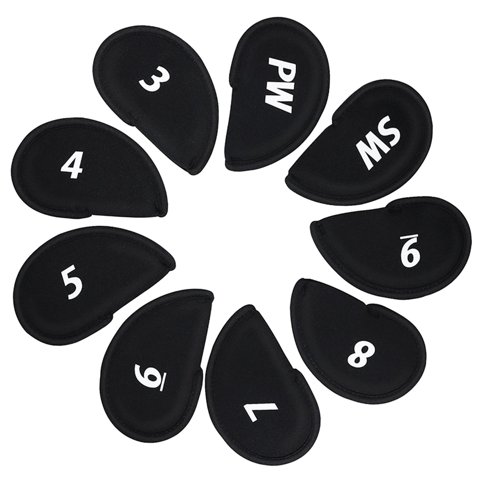 Magideal - 9 Piezas De Fundas De Cabeza De Hierro Para Palos De Golf Protector De Hierro De Golf Golfista Portátil 3,4,5,6,7,8,9,S,P Cubiertas De Cabeza De Hierr