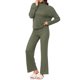 thumbnail image 1 of INSPIRE CHIC Conjuntos de Pijama para Mujeres de Punto Acanalado Manga Larga Cuello Alto Cómodo Suéteres Pantalones de Pierna Ancha Conjunto de Dos Piezas M Verde, 1 of 6