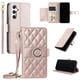 thumbnail image 1 of Funda tipo billetera FOXDOCK para Samsung Galaxy A14 4G/5G – Tapa abatible con correa para mujer, 1 of 5