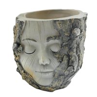 Ioensy - Centro De Mesa De Resina Con Forma De Maceta Con Cara De Niña Para Celebraciones De Inauguración De La Casa En La Oficina